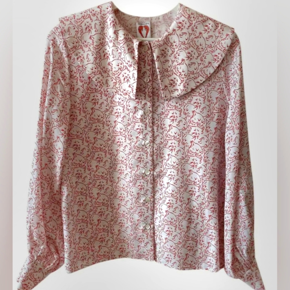 Shrimps Ray Cat Print Blouse